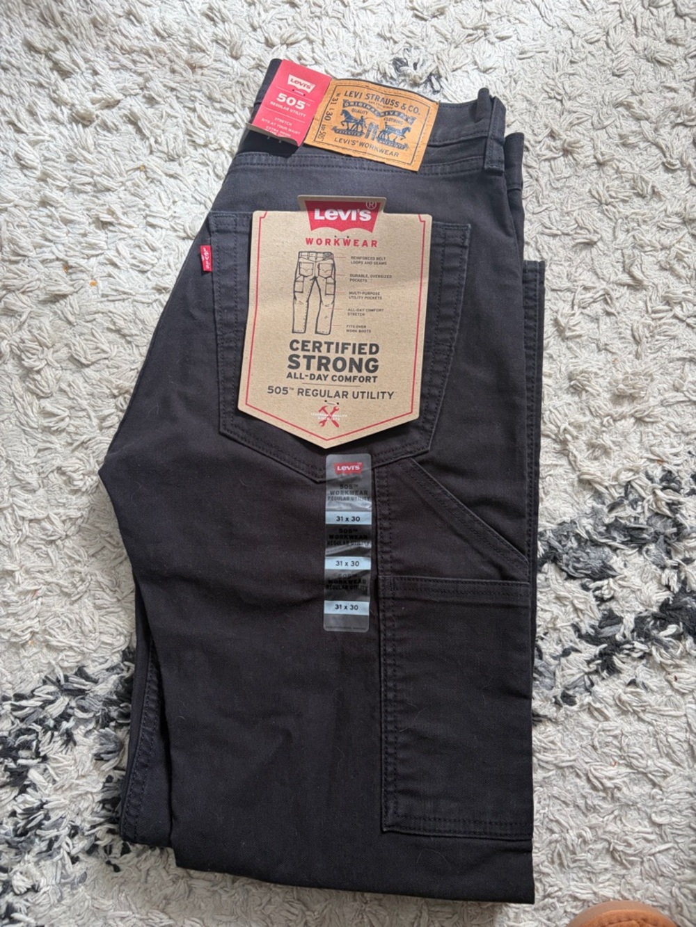 Levi's Men's Relaxed Utility Jeans in Black 31x30